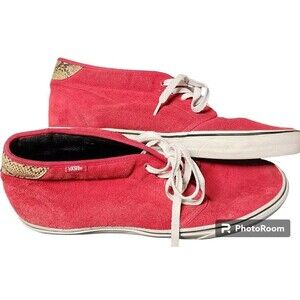 VANS Off The Wall Vintage Red Snake Suede Sneakers Size 13